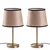 Opviq Set Stonih lampi 5102, 21x21x39 cm, IP20, 2 komada, Srebrno-smeđe boje