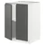 METOD Podni element s policama/2 vrata, bela/Voxtorp tamnosiva, 60x60 cm