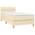Vidaxl Box spring postelja z vzmetnico krem 80x200 cm blago