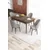 Hanah Home trpezarijski set Elf, sto na razvlačenje i 4 stolice, ploča u dekoru drveta Baroque, siva tkanina Babyface