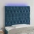 Vidaxl LED posteljno vzglavje temno modro 90x7x118/128 cm žamet