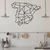 WallXpert metalni zidni ukras 5291, geometrijska mapa Španije, 60 x 48 cm, crni