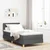 Vidaxl LED Box Spring Postelja Temno siva 90 x 190 cm blago