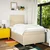Vidaxl Box spring postelja z vzmetnico krem 120x190 cm blago