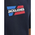 JACK & JONES Majica  mornarska / azur / temno rdeča / bela