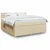 Vidaxl Box spring postelja z vzmetnico krem 180x200 cm blago