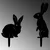Aberto Design Set dekorativnih figura Rabbits -A 01, 52x35 & 56x24 cm, 2 komada