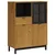 Visoka komoda sa staklenim vratima FLAM 92x40x122,5 cm borovina