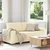 Vidaxl Dvosed kremne barve 180x77x82 cm žametno blago