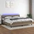 Vidaxl Box spring postelja z vzmetnico LED taupe 200x200 cm blago
