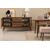 HANAH HOME Vina 02 0900 Walnut Stone (Produživi trpezarijski sto, stolice i konzola (5 komada))