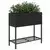Vrtne sadilice s policom 2 kom crne 70 x 28 x 70 cm poliratan