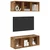 Set TV komoda Zidne 2 pcs Staro drvo 37 x 37 x 107 cm