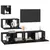 Set TV komoda Zidne 3 pcs Crni hrast Konstruirano drvo