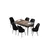 Hanah Home Set Trpezarijski sto i 6 stolica Zen, Crno-braon