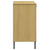 Komoda s metalnim nogama smeđa 113x40x77 cm masivno drvo OSLO
