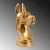 Aberto Design Dekorativna figura Danua Dog, Zlatna