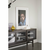 Rjava vitrina v hrastovem dekorju z drsnimi vrati 170x75 cm Hazelton – Rowico