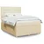 Vidaxl Box spring postelja z vzmetnico krem 140x190 cm blago