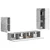 Set TV komoda Zidne 4 pcs Betonski sivi Konstruirano drvo