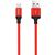 Hoco podatkovni kabel X14 Micro USB na USB 1m 2,1A rdeč pleten