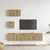 Set TV komoda Zidne 3 pcs Umjetnički hrast Konstruirano drvo
