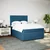 Vidaxl Box spring postelja z vzmetnico temno modra 140x190cm žamet