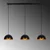 Opviq Luster Kure-30-Mr-721-3, 140x30x111cm, IP20, Crni