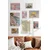 WallXpert set od 8 uramljenih slika Çgs-060, mediteranski motivi u pastelnim tonovima – primorski grad, limuni, školjke i šara Williama Morrisa, beli ram