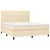 Vidaxl Box spring postelja z vzmetnico LED krem 160x200 cm blago