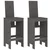 Barski stolci 2 kom sivi 40 x 42 x 120 cm od masivne borovine