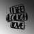 Wallity Zidna dekoracija Life Laugh Love, 40 x 47 cm, Crna