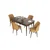 Hanah Home trpezarijski set Eva, sto na razvlačenje i 4 stolice, ploča u dekoru drveta Baroque, kapućino tkanina Babyface