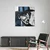 Canvas Slika na platnu Man with blue hat, 140x140cm, Sa ramom, Beli