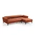 Atelier del Sofa Ugaona garnitura Hamlet 95x43x230cm Bronzana