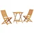 Vidaxl Zložljiv bistro set 3 pcs Rjava Masiven les akacije