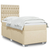 VIDAXL Box spring postelja z vzmetnico krem 90x190 cm blago