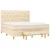 Vidaxl Box spring postelja z vzmetnico krem 160x200 cm blago