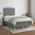 vidaXL Box spring postelja z vzmetnico LED temno siva 120x190 cm blago