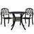 3-dijelni bistro set od lijevanog aluminija crni