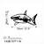 Wallity Zidna dekoracija Shark - L, 70 x 36 cm, Crna