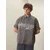 Bershka Majica  siva / bela