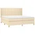 Vidaxl Box spring postelja z vzmetnico krem 200x200 cm blago