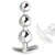 SuperLove Triple Bead Anal Plug Silver-Clear Gem