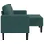 Sofa 2-sjed s ležaljkom u obliku slova L tamnozelena 125 cm