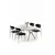 Hanah Home Trpezarijski set, 5 komada, Crni