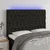 Vidaxl LED posteljno vzglavje črno 160x7x118/128 cm blago