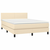 Vidaxl Box spring postelja z vzmetnico LED krem 140x190 cm blago