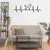 WallXpert metalni zidni ukras 5047, otkucaji srca sa siluetom psa, 75 x 26 cm, crni