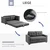Homestar Sofa postelja za 2 osebi 1475x75x85 cm siva